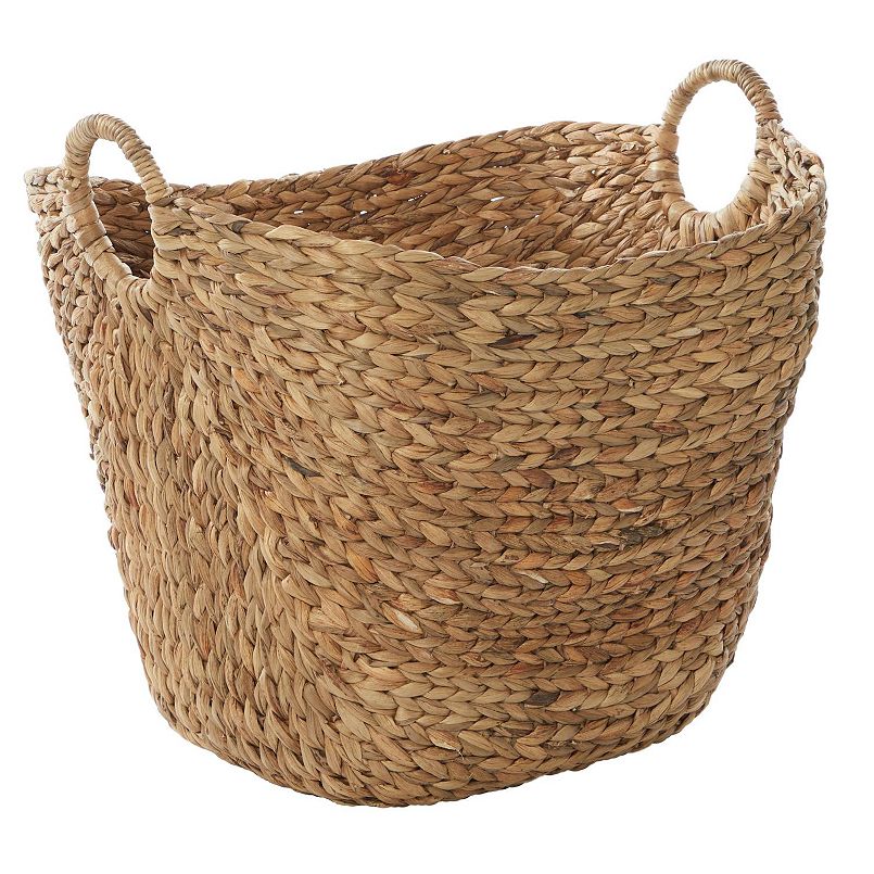Stella & Eve Tall Woven Decorative Storage Basket with Ring Handles